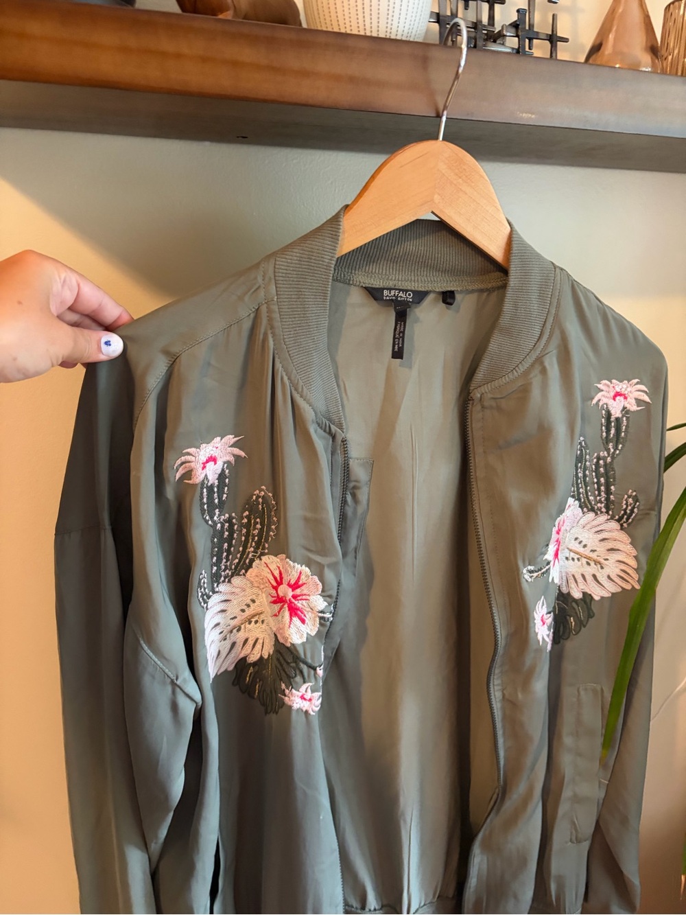 BUFFALO Light Weight Floral Olive Jacket